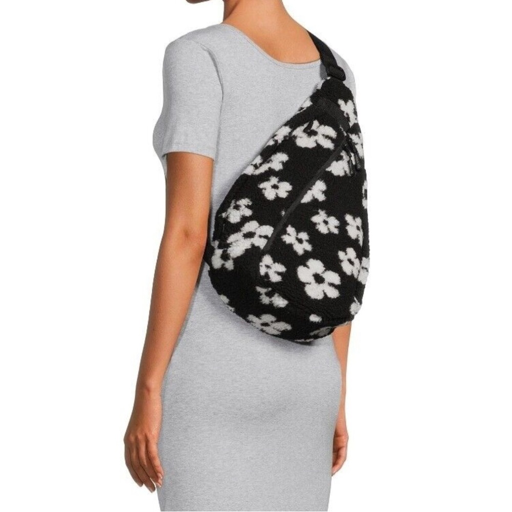 Floral Black and White Sling Bag